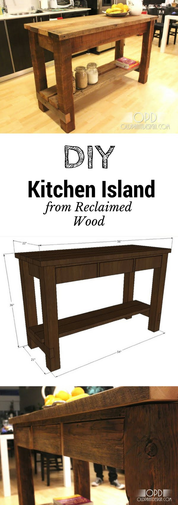 Reclaimed Wood Kitchen Island DIY
 25 Easy DIY Kitchen Island Ideas