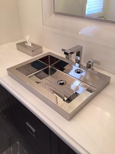 Rectangle Drop In Bathroom Sink
 Cantrio Stainless Steel Rectangle Drop in Bathroom Sink MS 023