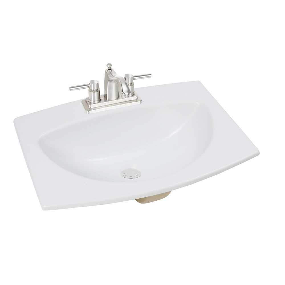 Rectangle Drop In Bathroom Sink
 Glacier Bay 24 inch W x 18 inch D Rectangular Drop In