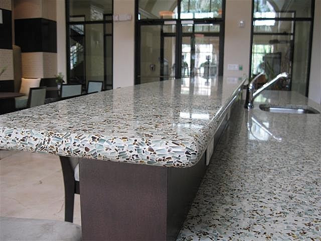 Recycled Glass Kitchen Countertops
 Recycled Glass Contemporary Kitchen Countertops san