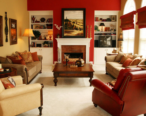 Red Accent Wall Living Room
 Red Accent Wall