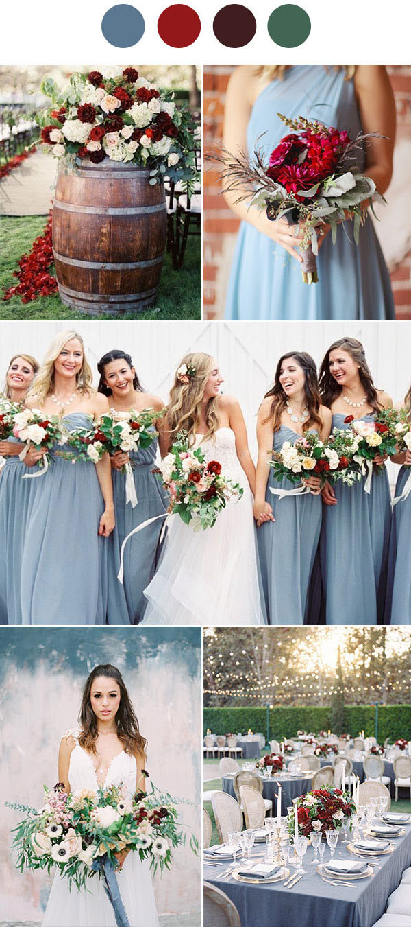 Red And Blue Wedding Colors
 9 Dusty Blue Wedding Color Palettes That Will Totally