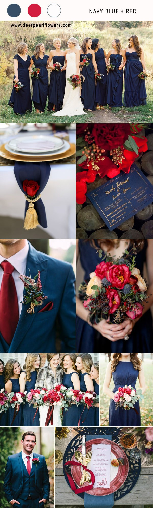 Red And Blue Wedding Colors
 Top 10 Navy Blue Wedding Color bo Ideas for 2018