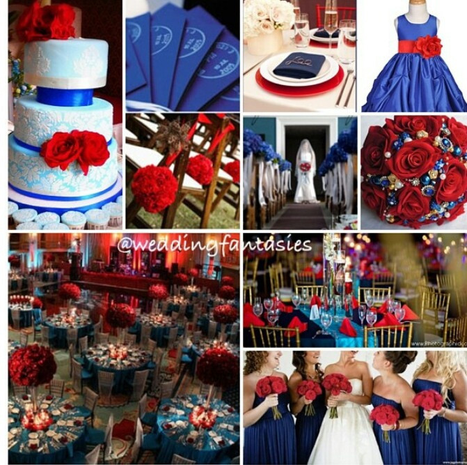 Red And Blue Wedding Colors
 Royal Blue and red Wedding but I want a more teal color