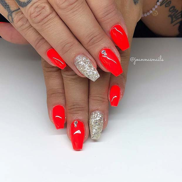 Red Glitter Acrylic Nails
 23 Best Red Acrylic Nail Designs of 2019
