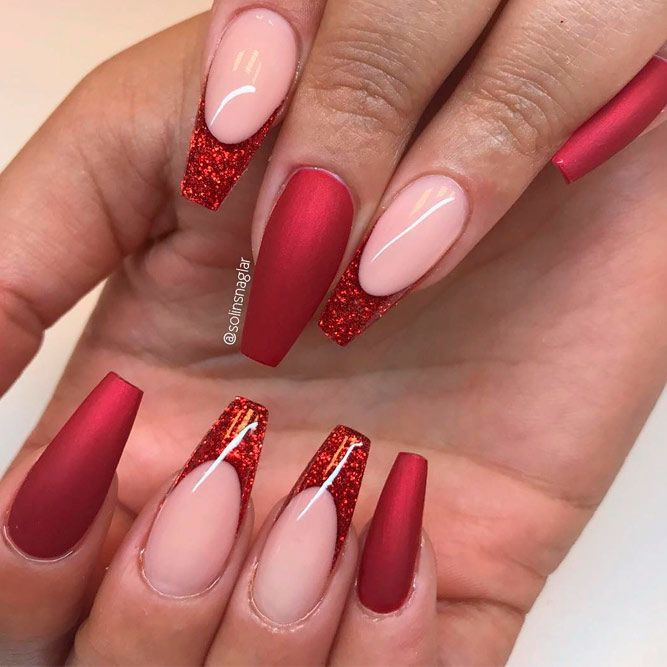 Red Glitter Acrylic Nails
 Red Nails To Inspire Your Next Manicure