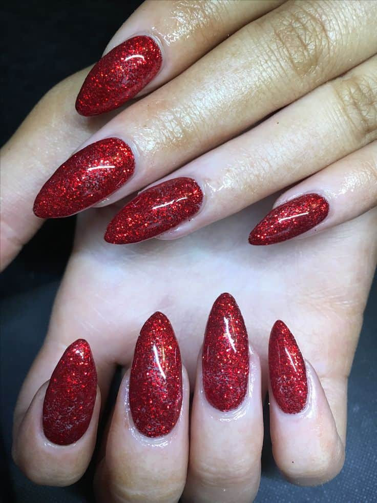 Red Glitter Acrylic Nails
 31 Awe Inspiring Prom Nails To Make Heads Turn