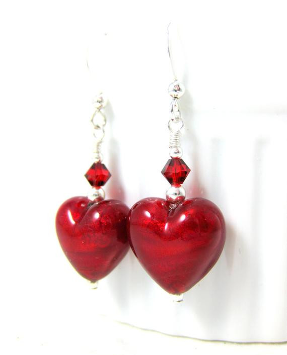 Red Heart Earrings
 Red Heart Earrings Valentine s Day Jewelry