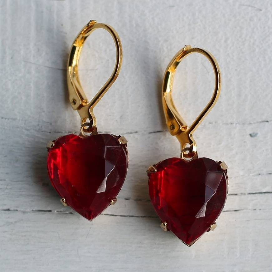 Red Heart Earrings
 Red Valentine Heart Earrings By Silk Purse Sow s Ear