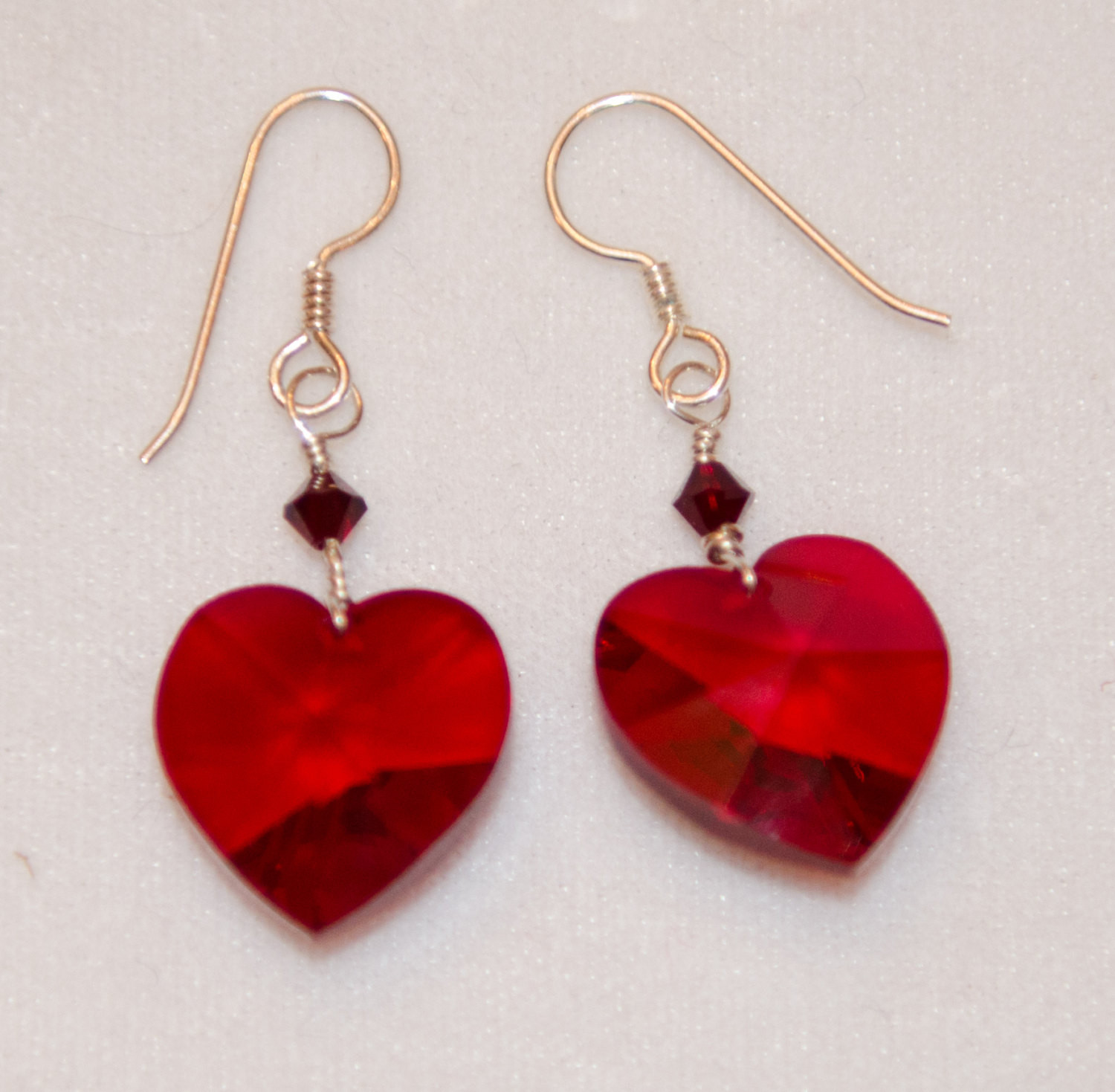 Red Heart Earrings
 Red Heart Earrings with Swarovski Crystal Red Heart Earrings