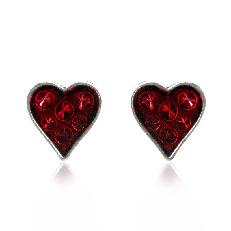 Red Heart Earrings
 Neweat Halloween Red heart studs colored glaze earrings
