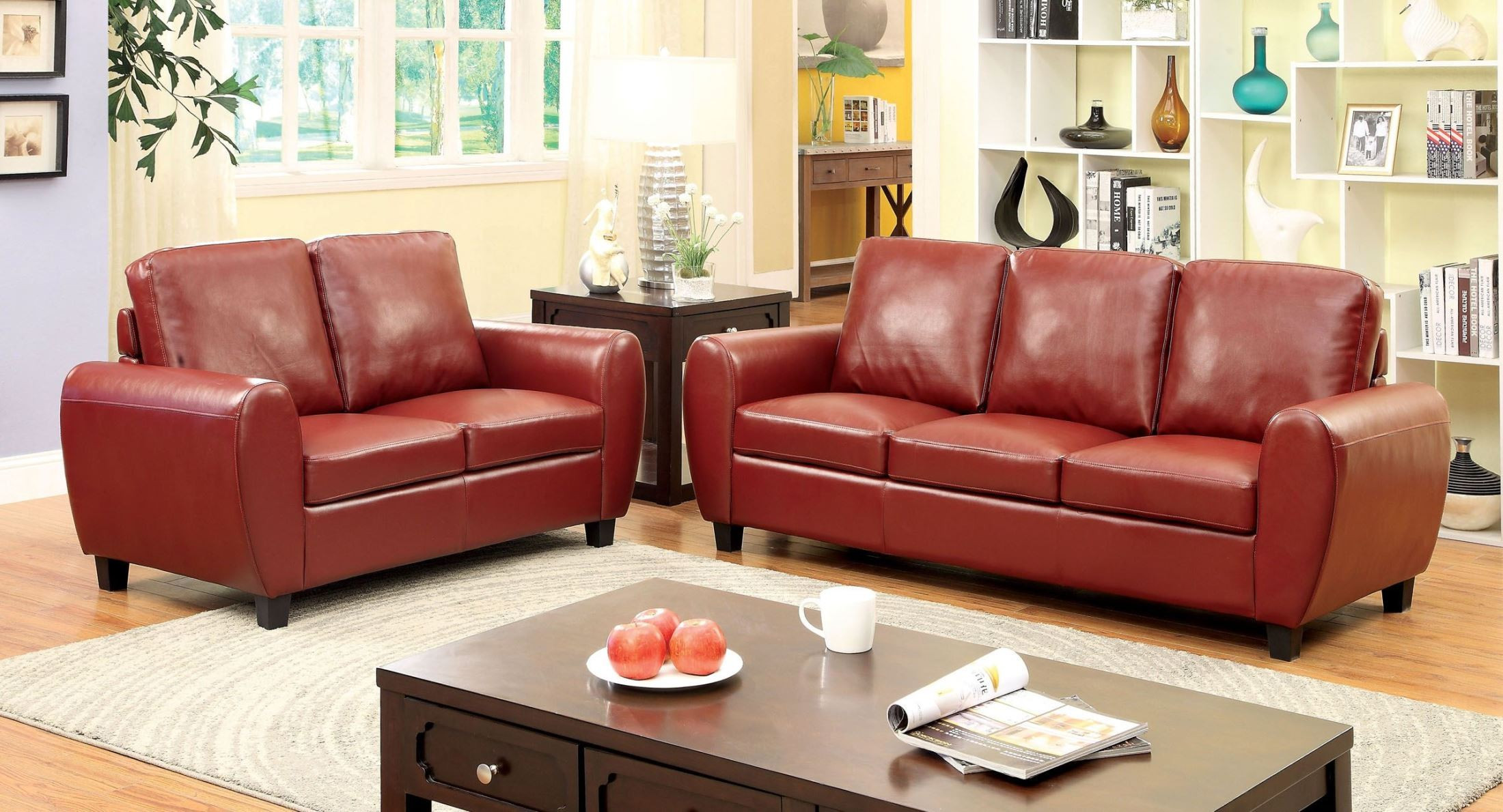 Red Living Room Chair
 Hatton Red Living Room Set from Furniture of America