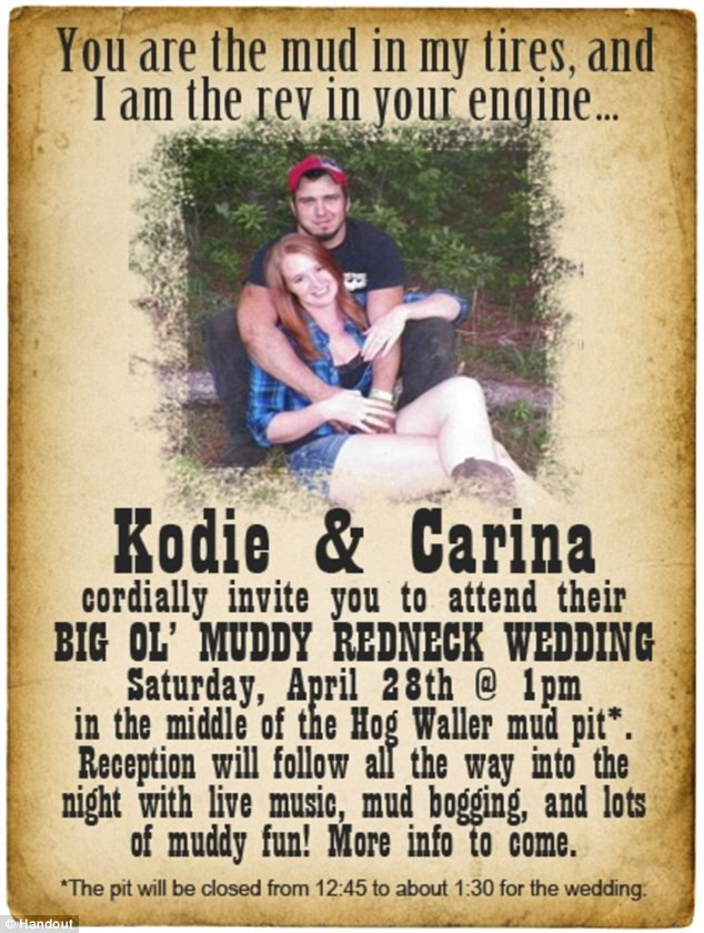 Redneck Wedding Vows
 Florida couple have muddy redneck wedding at Hog Waller