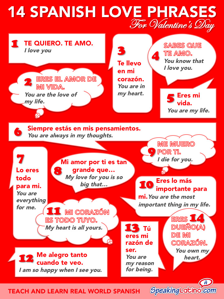 Relationship Quotes In Spanish
 Spanish Love Phrases For Valentine s Day Infographic