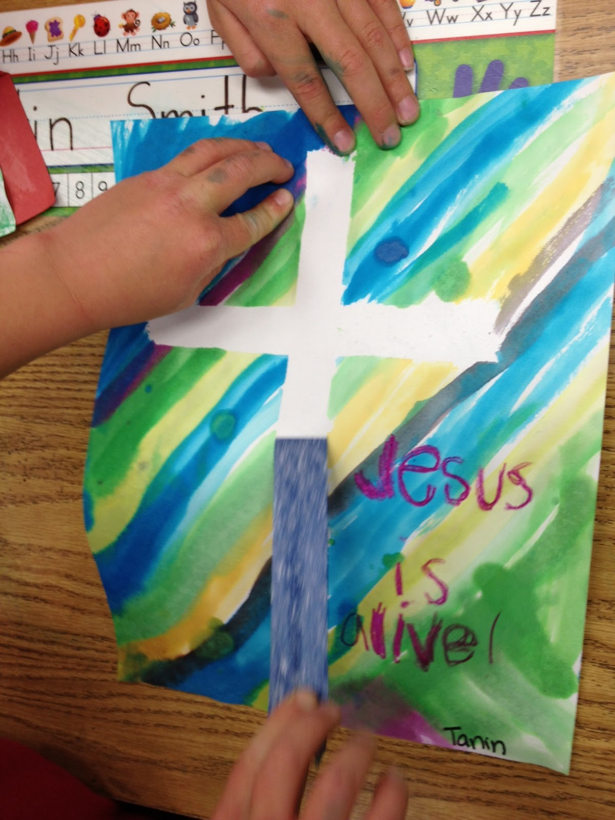 Religious Easter Crafts For Kids
 Easter Cross Apples and ABC s