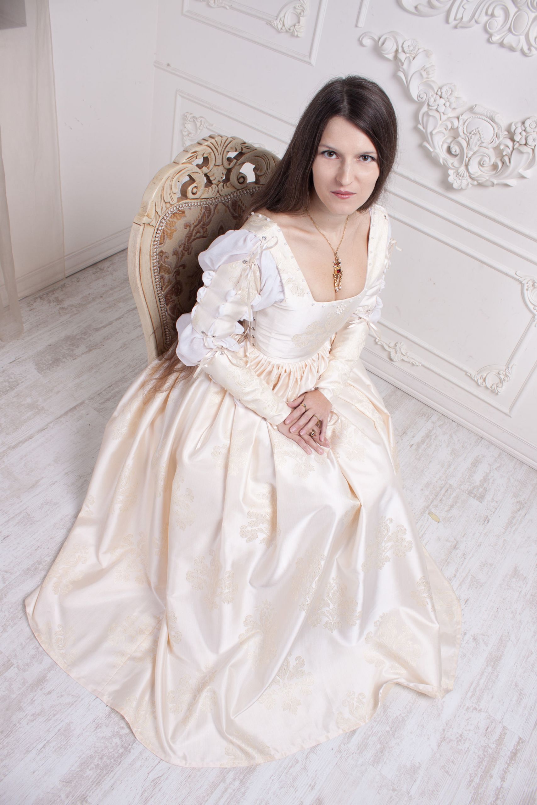 Renaissance Wedding Gowns
 Renaissance Wedding Dress Ivory 15th Century Italian Gown