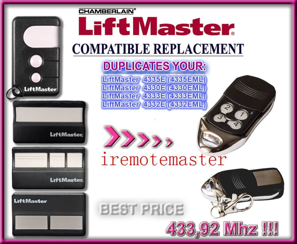 Replacement Garage Door Opener Remote
 3pcs Chamberlain Liftmaster 4335E 4330E 4332E replacement