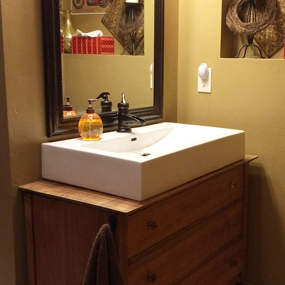Repurposed Bathroom Vanities
 Bath Vanity From Upcycled Dresser