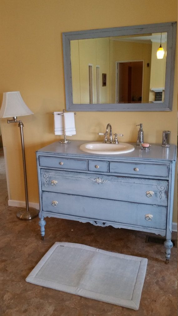 Repurposed Bathroom Vanities
 RePurposed Antique Dresser to Bathroom Vanity by