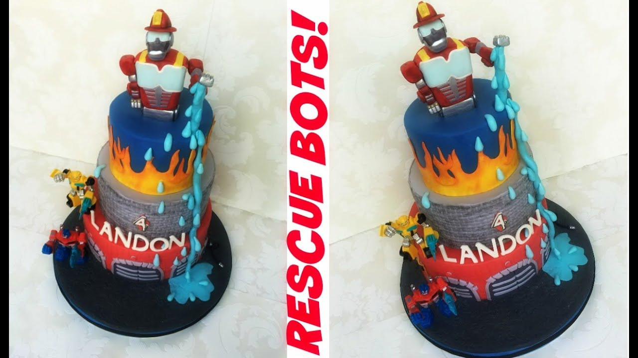 Rescue Bots Birthday Cake
 Making A Rescue Bots Transformers Cake
