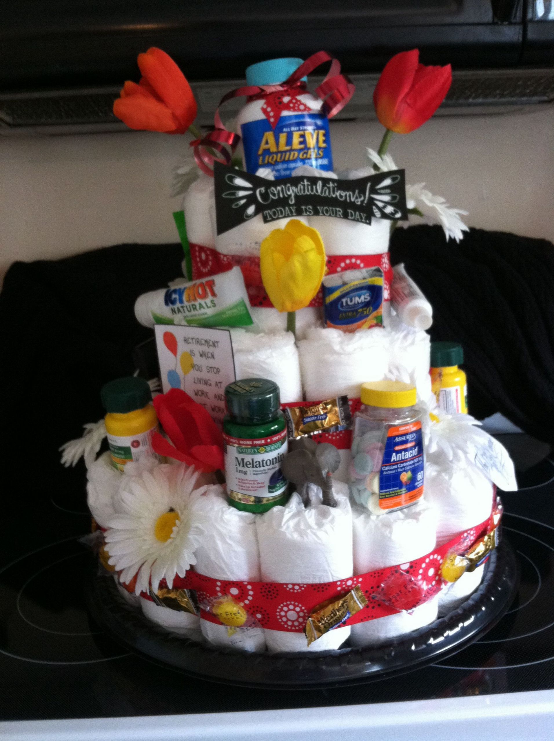 Retirement Party Ideas For Dad
 Retirement centerpiece made from Depends undergarments and