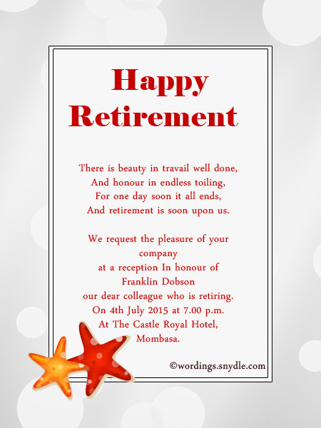 Retirement Party Invitation Ideas
 Retirement Party Invitation Wording Ideas and Samples