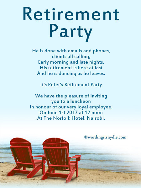 Retirement Party Invitation Ideas
 Retirement Party Invitation Wording Ideas and Samples