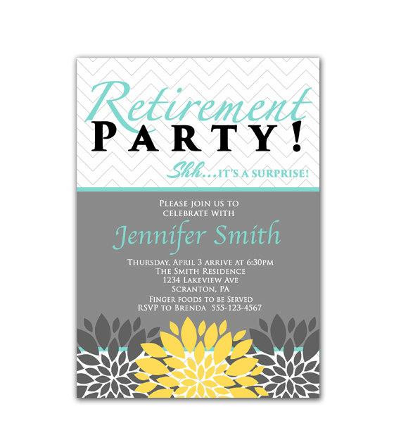 Retirement Party Invite Ideas
 Surprise Retirement Party Invitation Blue Yellow by