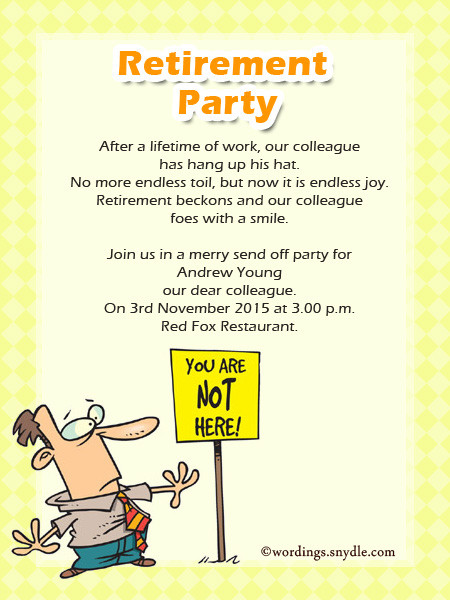 Retirement Party Wording Ideas
 Retirement Party Invitation Wording Ideas and Samples