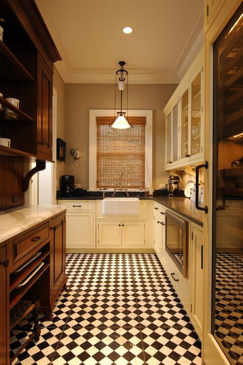 Retro Kitchen Tile
 Retro Kitchen Flooring Ideas Chess Tile Design For