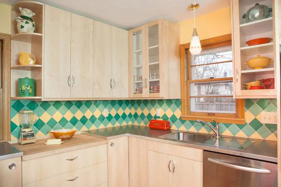 Retro Kitchen Tile
 A colorful midcentury kitchen remodel featuring B&W Tile