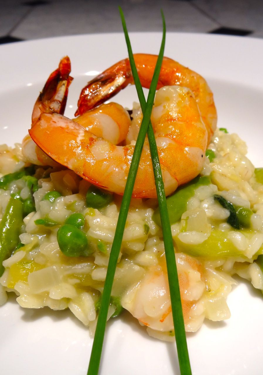 Risotto With Shrimp
 Scrumpdillyicious Lemon Risotto with Shrimp Asparagus & Peas