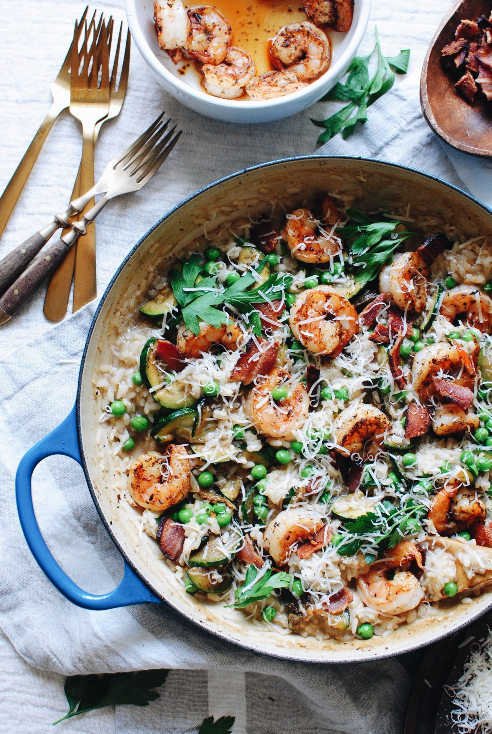 Risotto With Shrimp
 Risotto with Shrimp Bacon and Zucchini