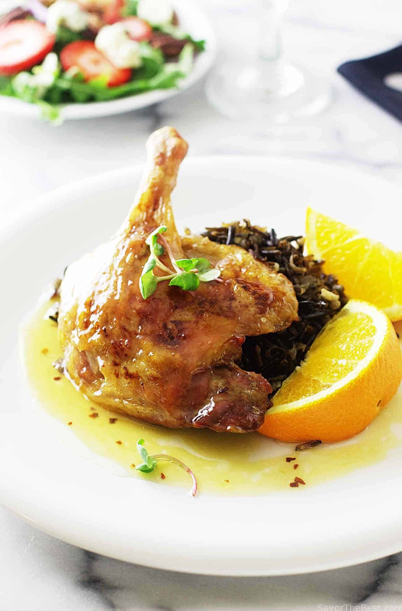 Roast Duck Sauces
 Roasted Duck Legs with Orange Sauce and Wild Rice Savor