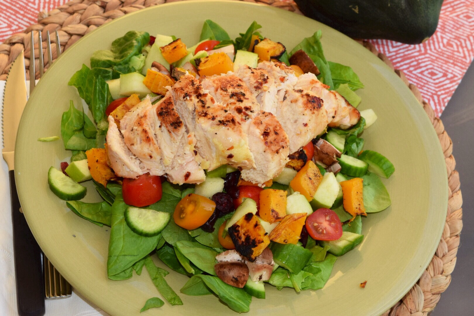 Roasted Chicken Salad
 Grilled Chicken Salad with Roasted Squash & Cranberries