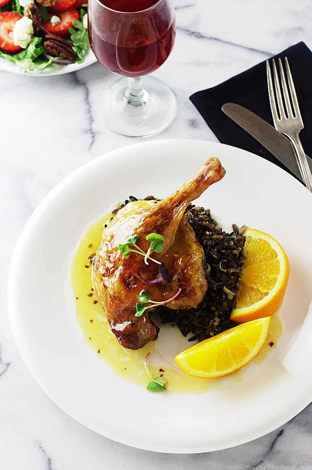 Roasted Duck Leg Recipes
 Roasted Duck Legs with Orange Sauce and Wild Rice Savor