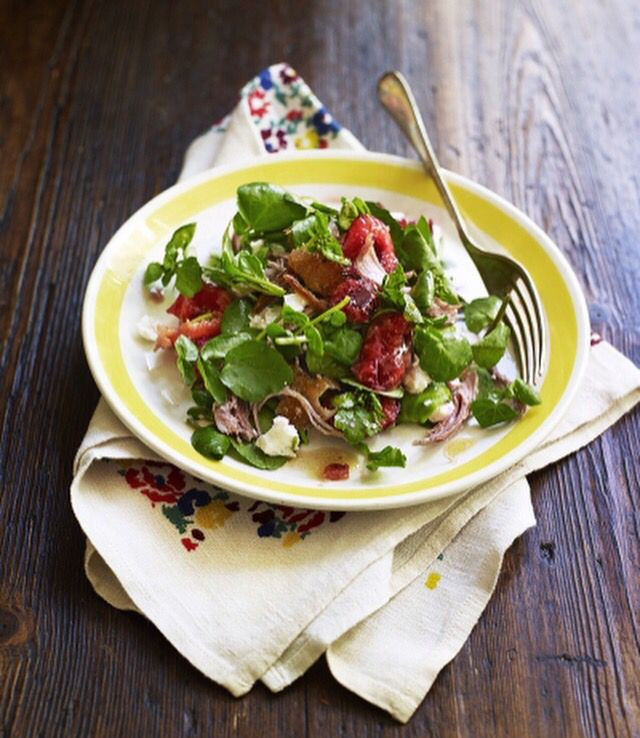 Roasted Duck Recipes Jamie Oliver
 Roast Duck Leg Cherry Watercress & Feta Salad with Melia