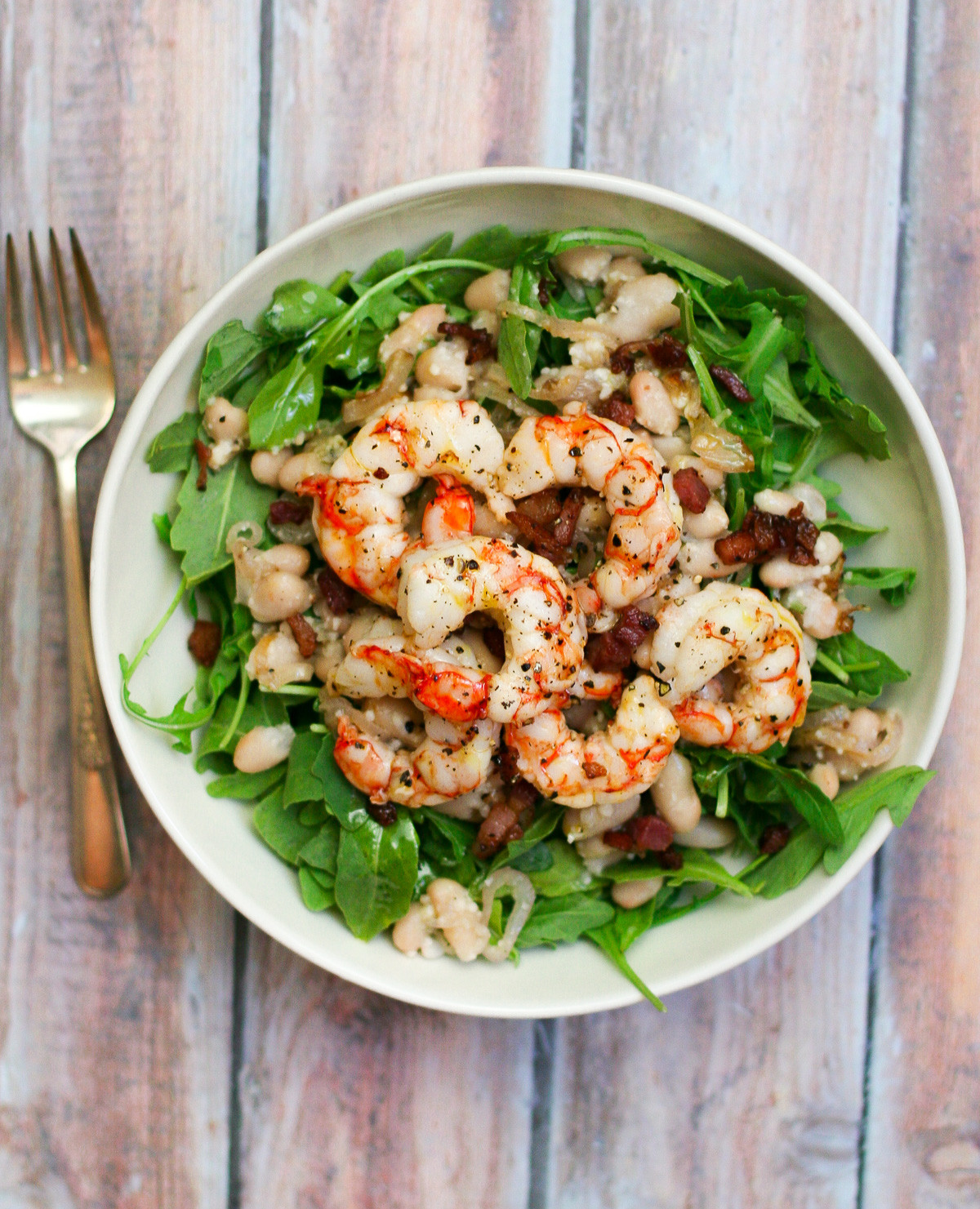 Roasted Shrimp Salad
 Roasted Shrimp Salad with Pancetta and White Beans Erica