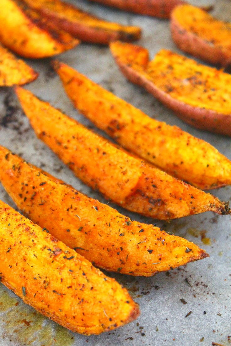 Roasted Sweet Potato Wedges
 Spiced Herb Roasted Sweet Potato Wedges