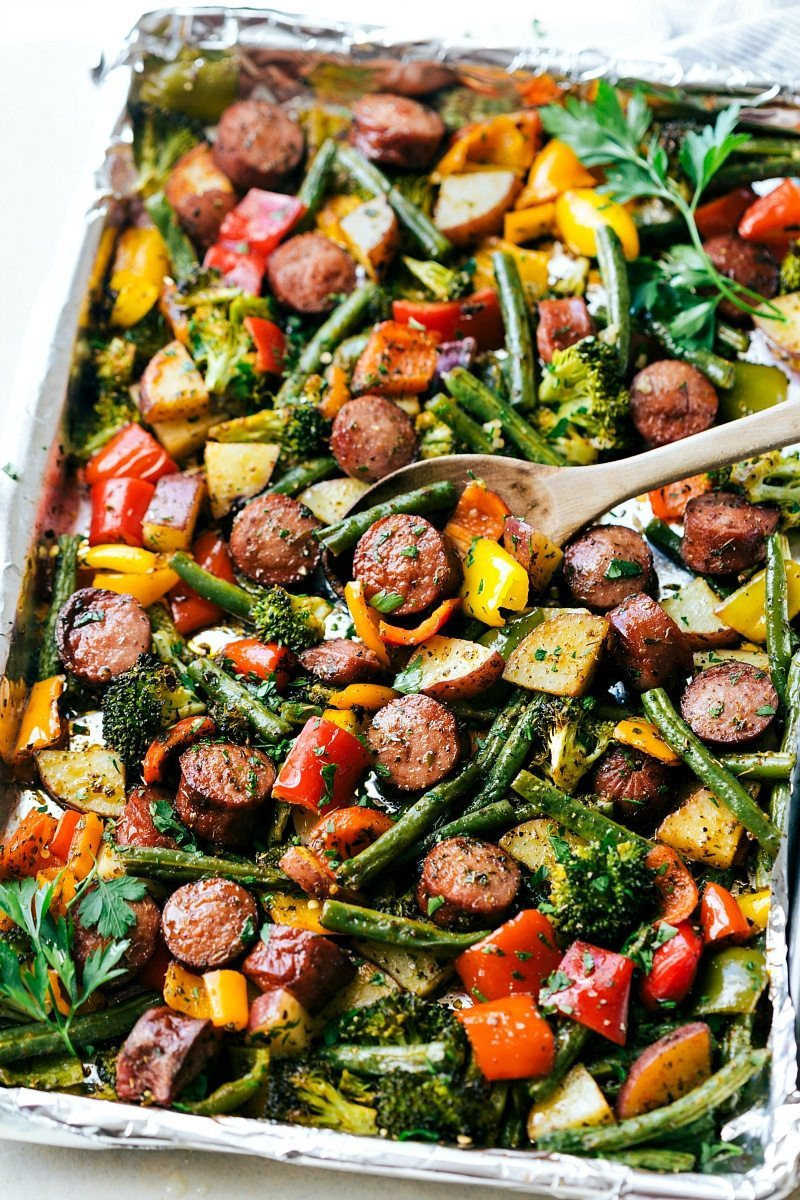 Roasted Vegetables And Sausage
 e Pan Healthy Sausage and Veggies Chelsea s Messy Apron