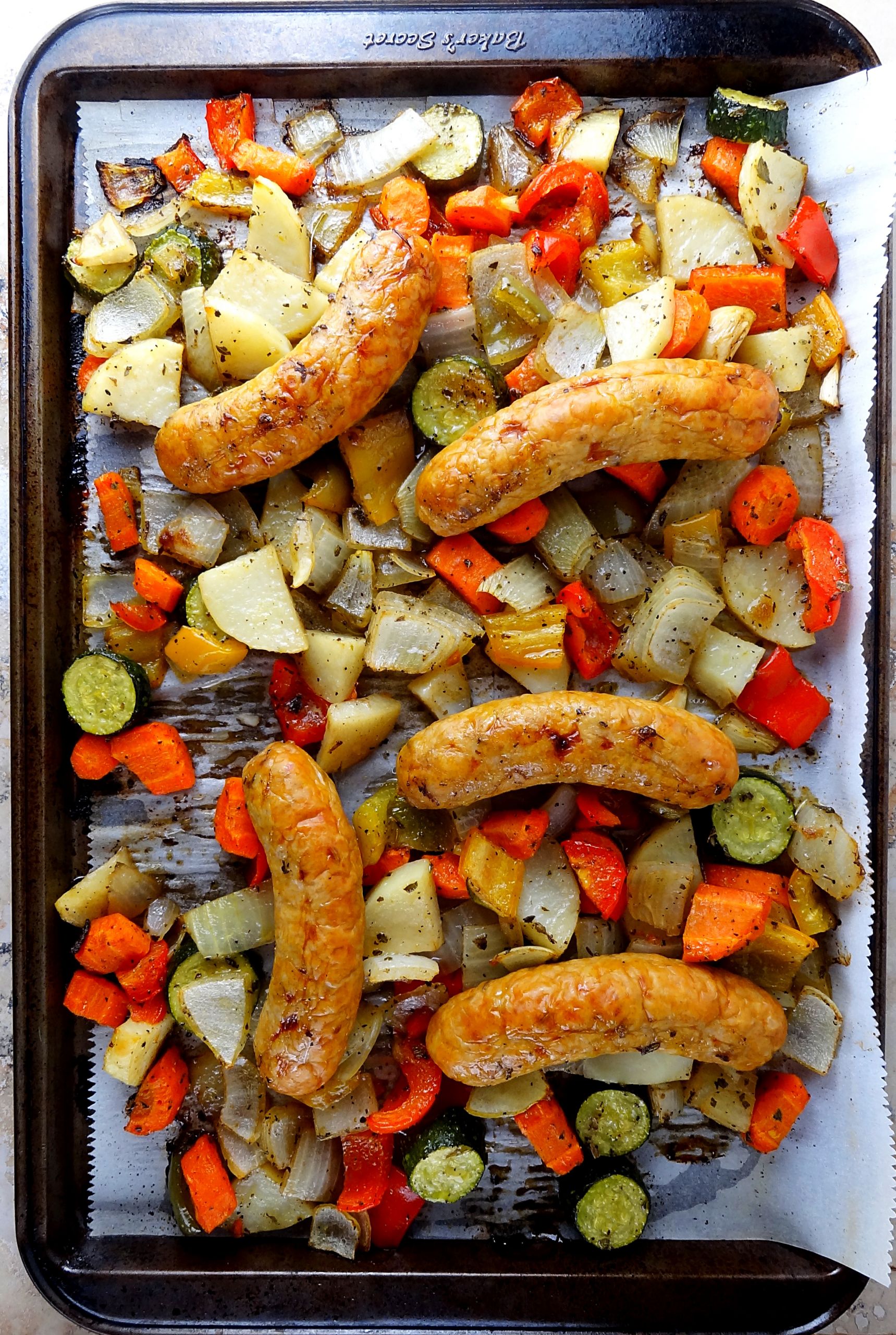 Roasted Vegetables And Sausage
 Roasted Ve ables & Sausage e Pan Recipe