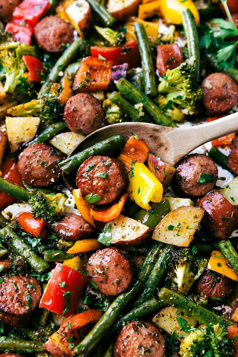 Roasted Vegetables And Sausage
 sausage with ve ables recipe
