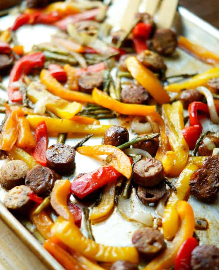 Roasted Vegetables And Sausage
 Sheet Pan Sausage & Roasted Ve ables with Parmesan