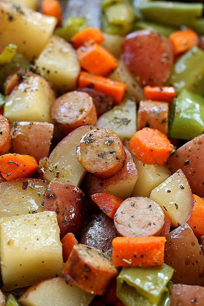Roasted Vegetables And Sausage
 Sheet Pan Sausage And Ve ables