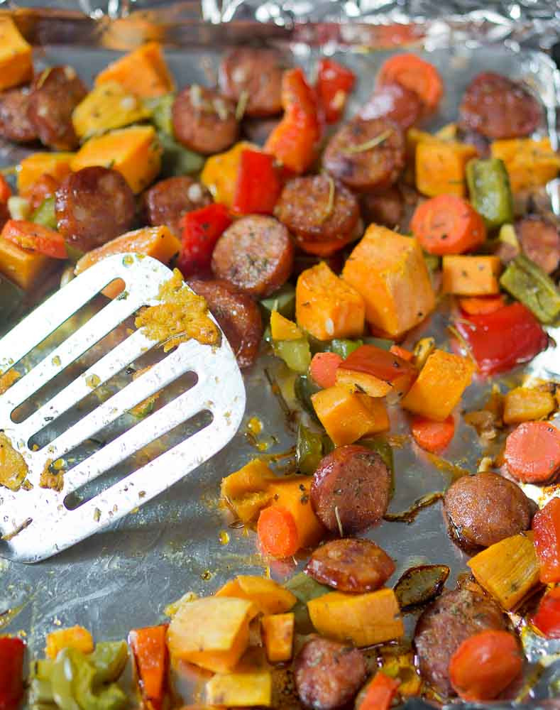 Roasted Vegetables And Sausage
 Roasted Ve ables and Sausage
