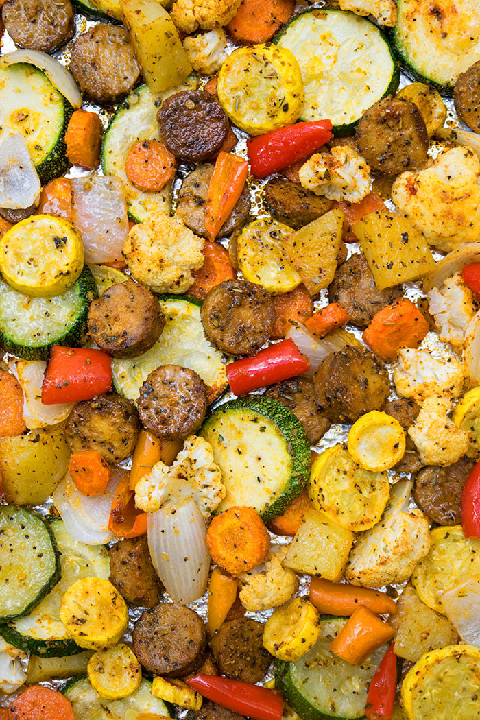 Roasted Vegetables And Sausage
 Oven Roasted Sausage and Ve ables e Pan