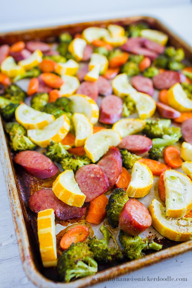 Roasted Vegetables And Sausage
 Roasted Ve ables and Sausage