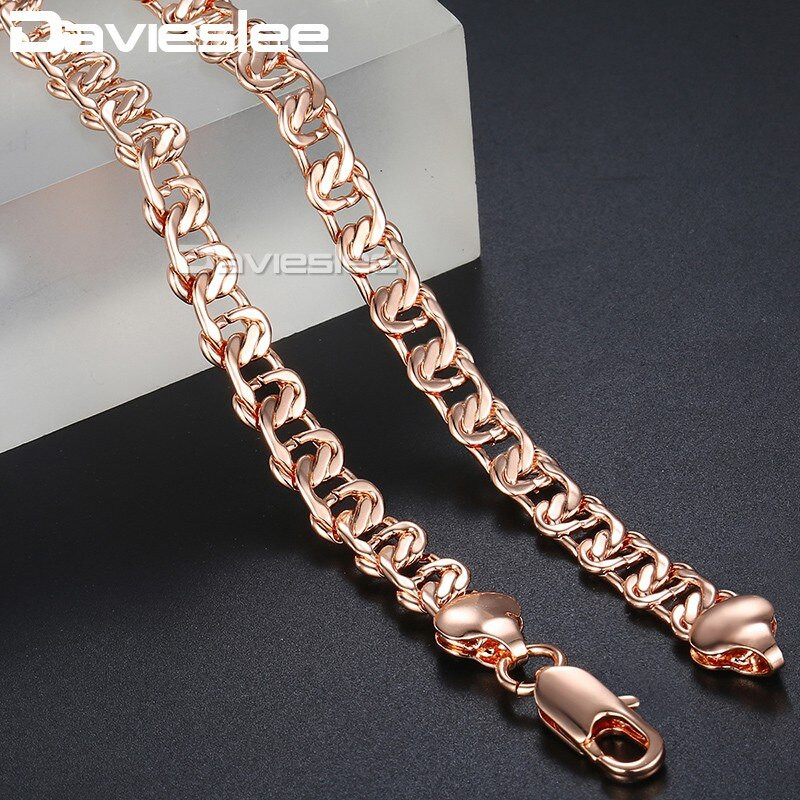 Rose Gold Chain Necklace
 585 Rose Gold Necklace for Women Snail Link Mens Womens