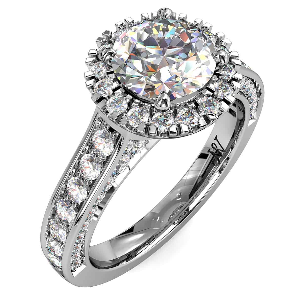 Round Halo Diamond Engagement Rings
 Round Brilliant Cut Diamond Halo Vintage Engagement Ring