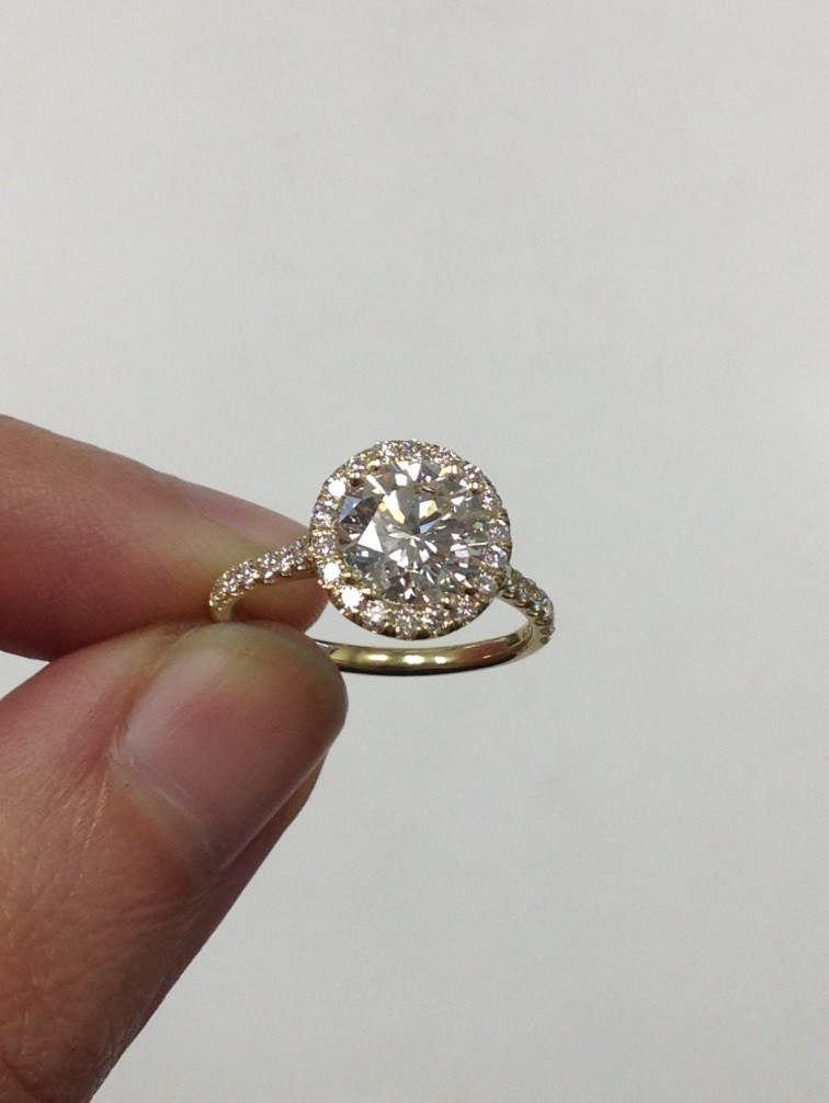 Round Halo Diamond Engagement Rings
 Round Diamond In Cushion Shaped Engagement Ring